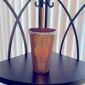 LIMITED EDITION 50th Anniversary Starbucks Tumbler bling cup with straw
